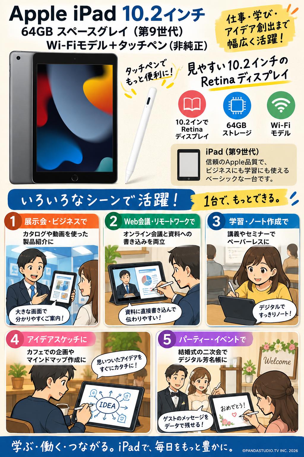 Apple iPad 10.2インチ 64GB スペースグレイ（第9世代）Wi-Fiモデル＋
