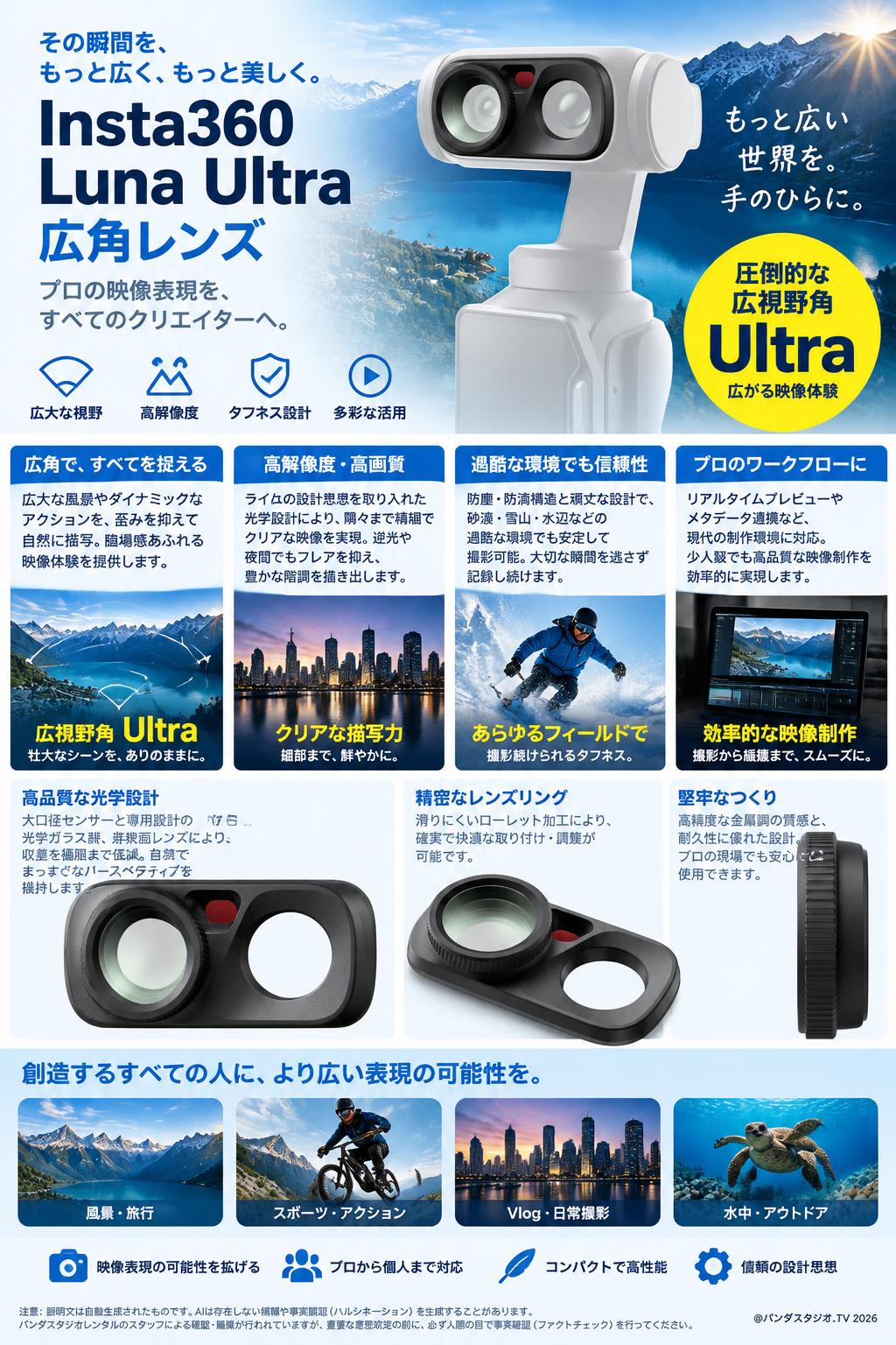 Insta360 Luna Ultra 広角レンズ 概要