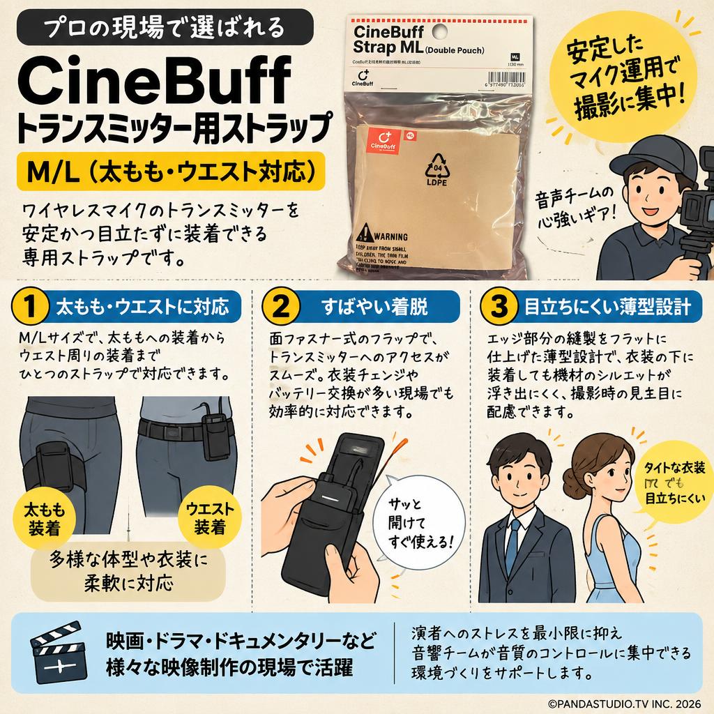 CineBuff トランスミッター用ストラップ M/L（太もも・ウエスト対応） 概要