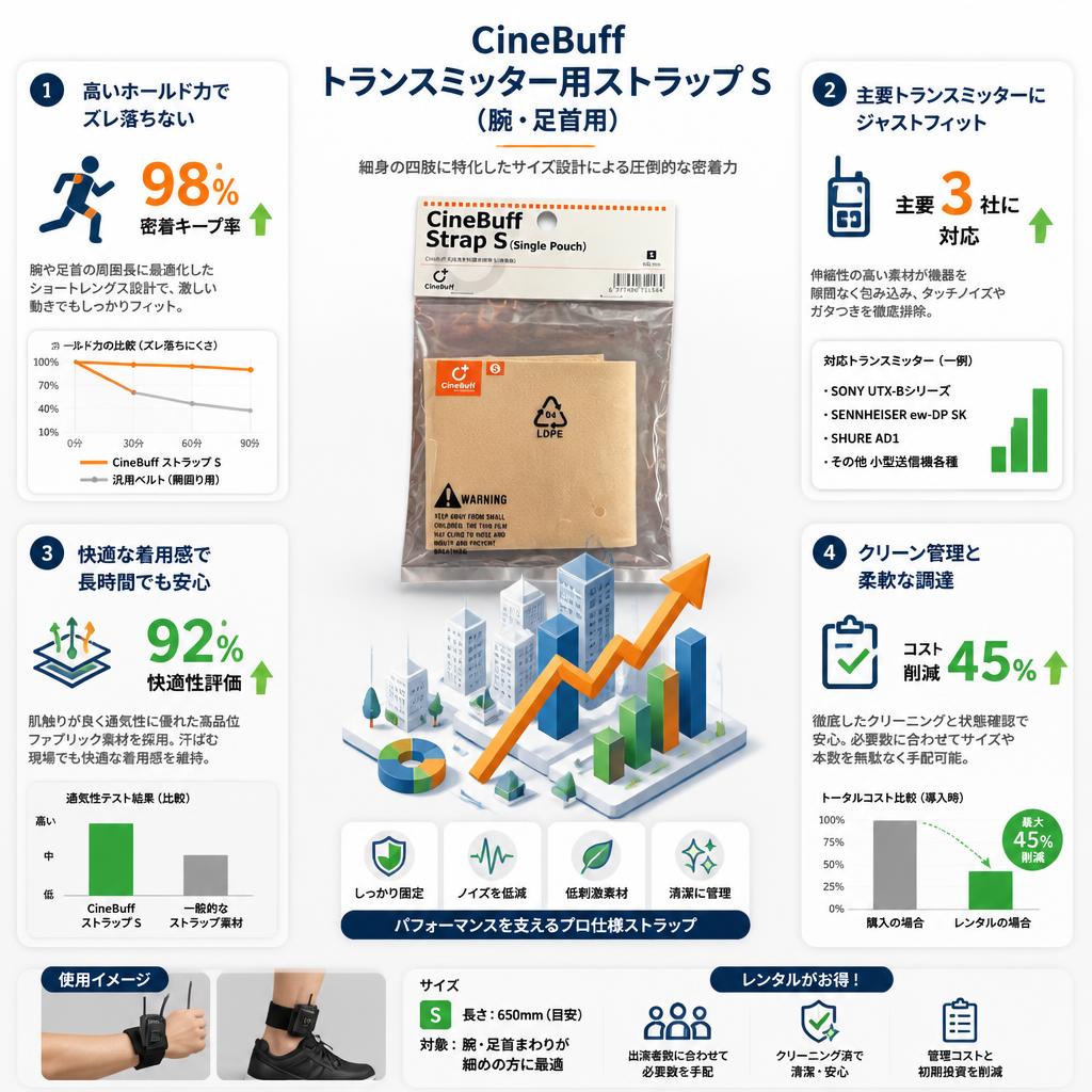 CineBuff トランスミッター用ストラップ S（腕・足首用） セールスポイント