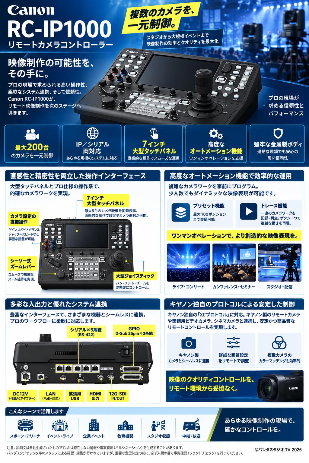 Canon RC-IP1000 リモートカメラコントローラー 概要