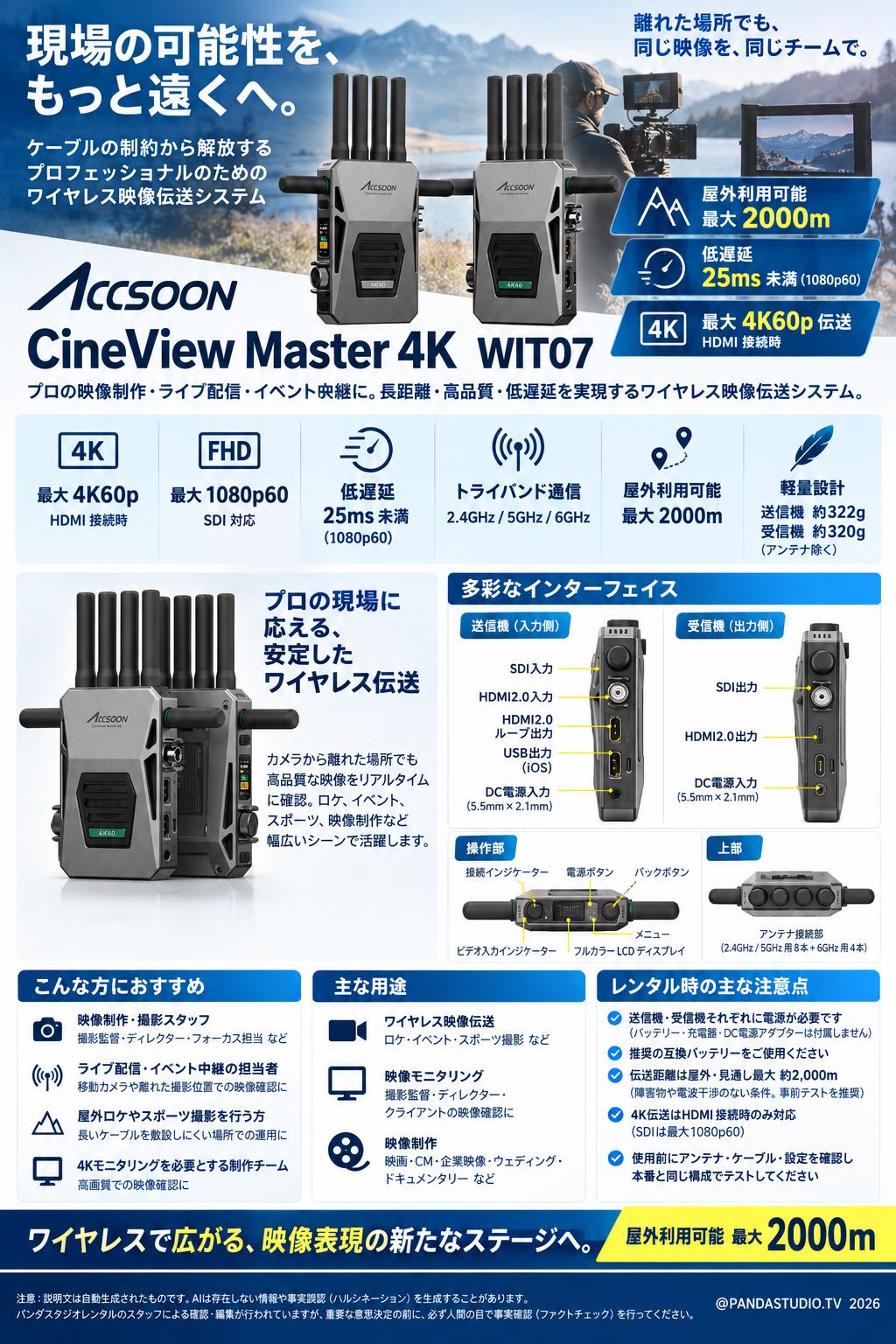 Accsoon CineView Master 4K WIT07【屋外利用可能 最大2000m