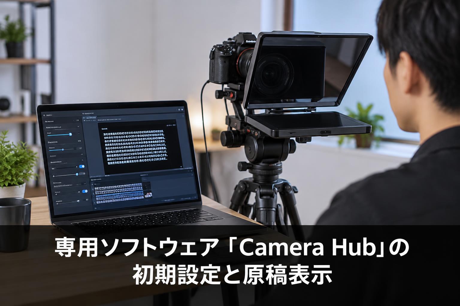 専用ソフトウェア「Camera Hub」の初期設定と原稿表示