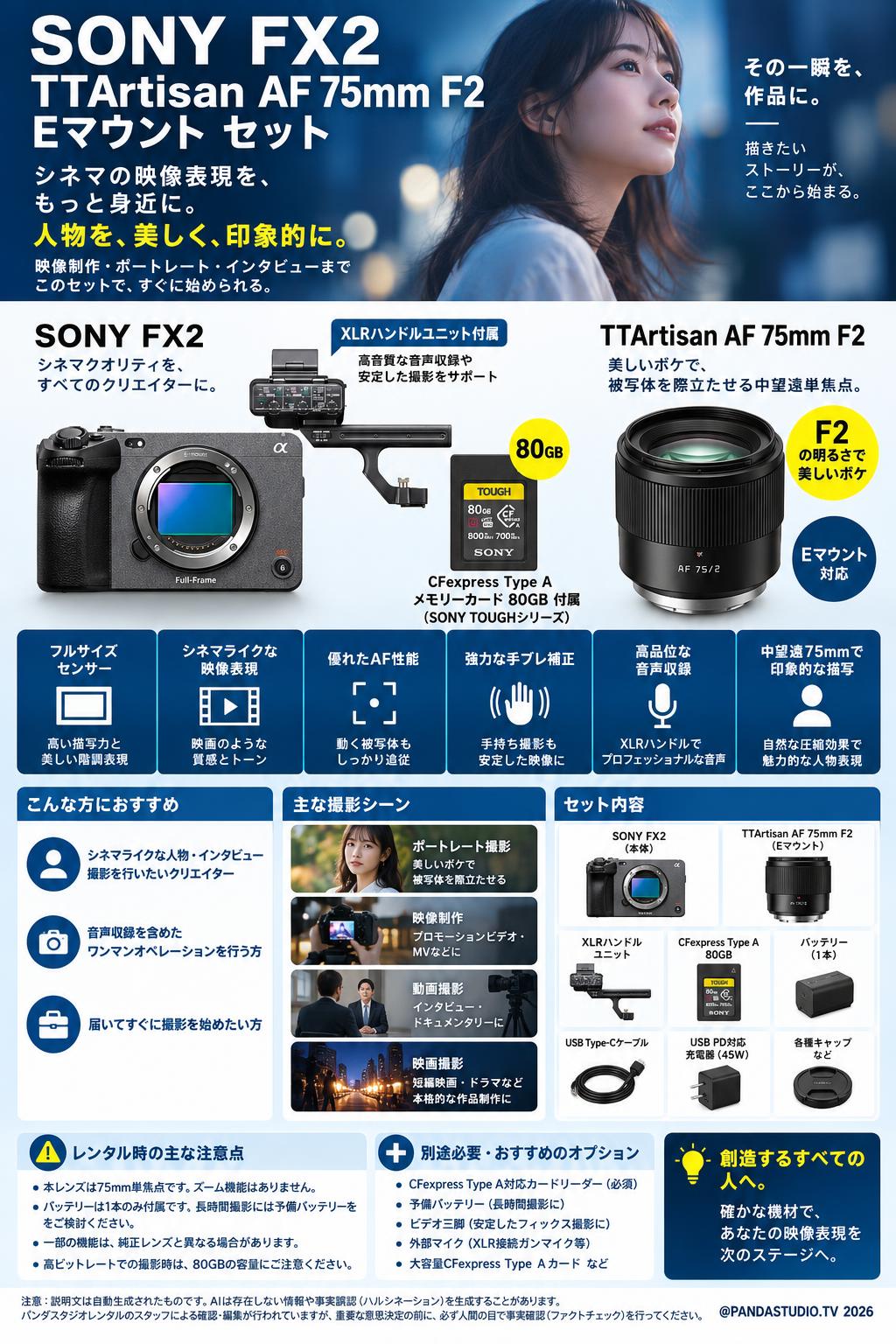 SONY FX2 / TTArtisan AF 75mm F2 Eマウント セット 概要