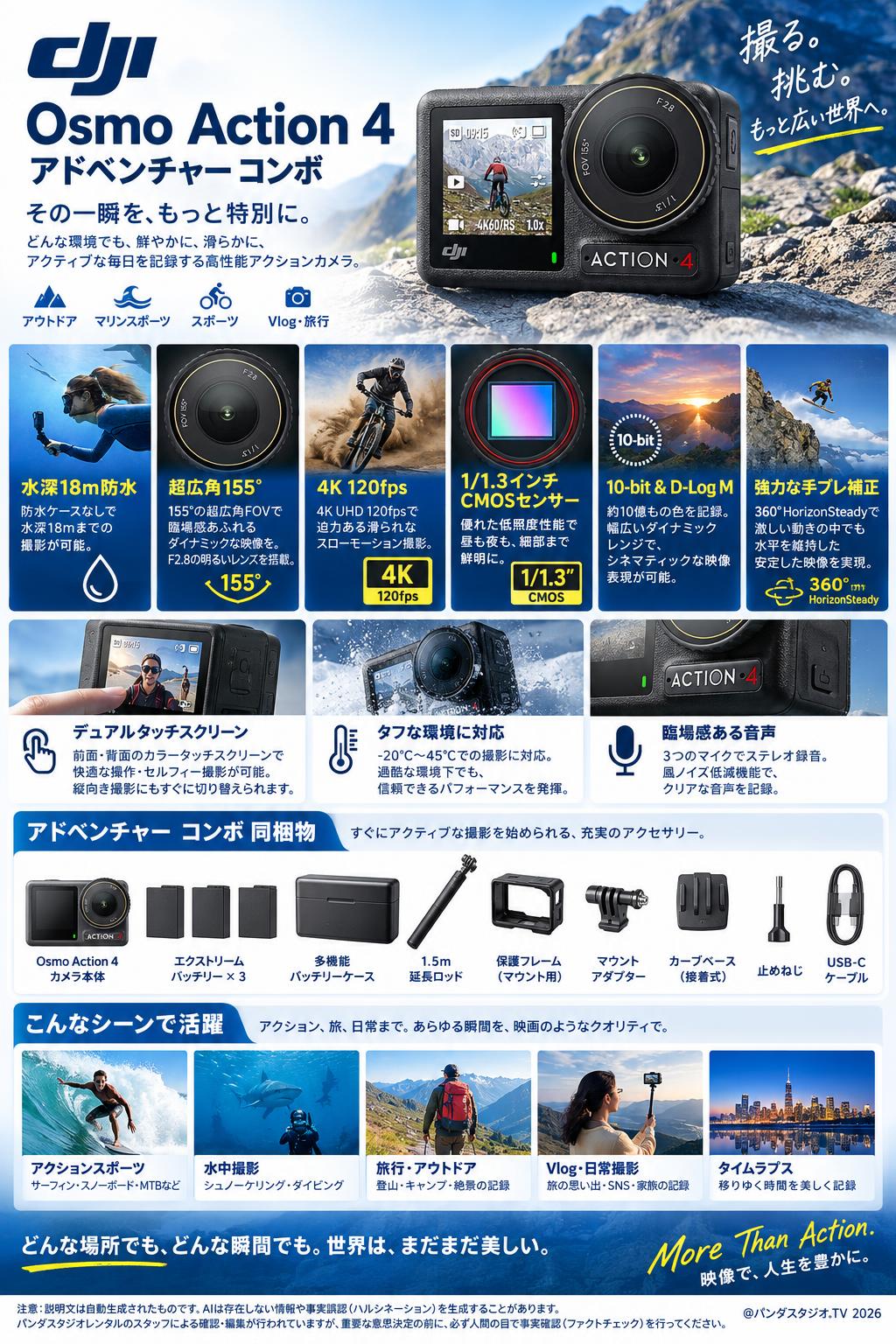 DJI  Osmo Action 4 アドベンチャー コンボ 概要