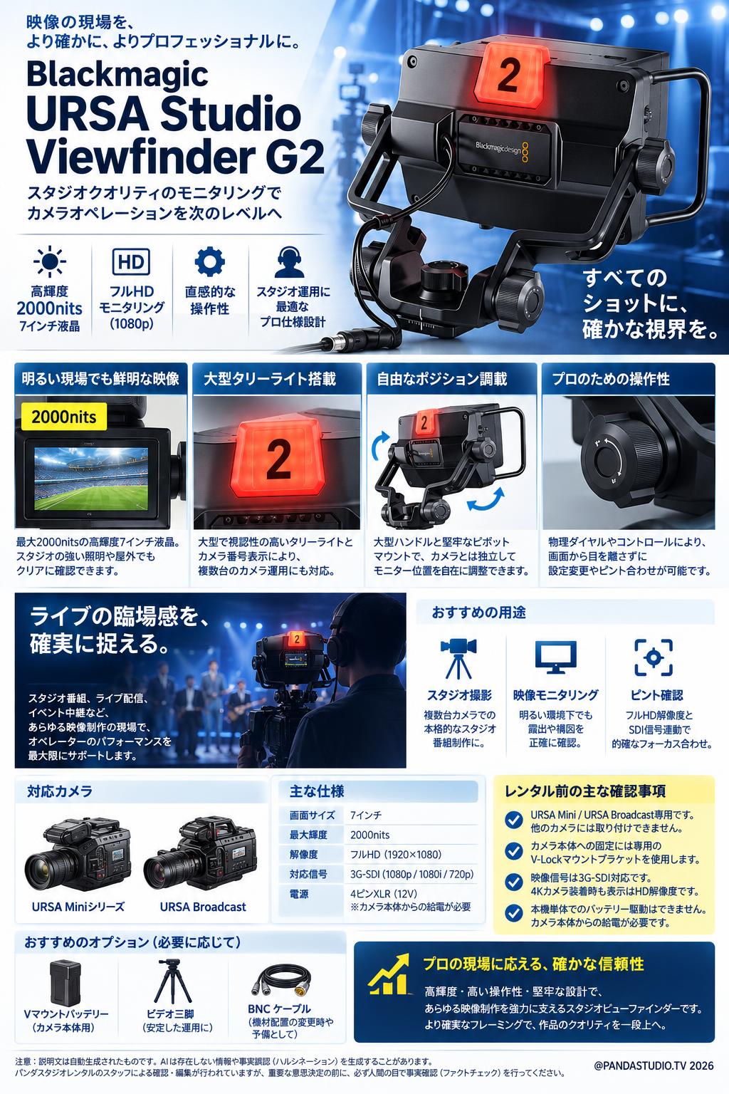 Blackmagic URSA Studio Viewfinder G2 概要