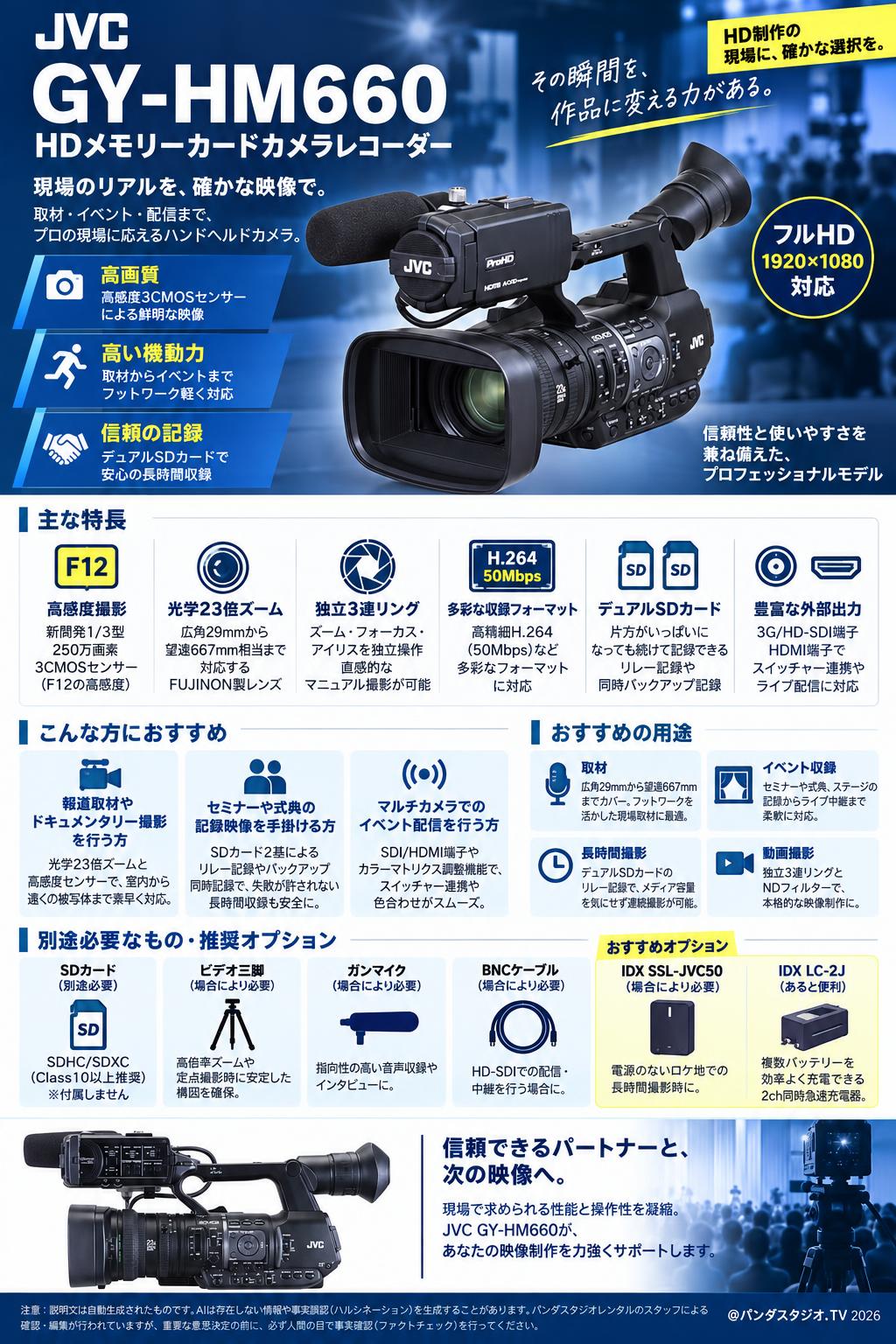 JVC GY-HM660 HDメモリーカードカメラレコーダー 概要
