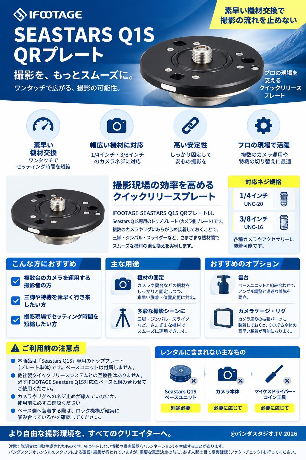 IFOOTAGE SEASTARS Q1S QRﾌﾟﾚｰﾄ 概要