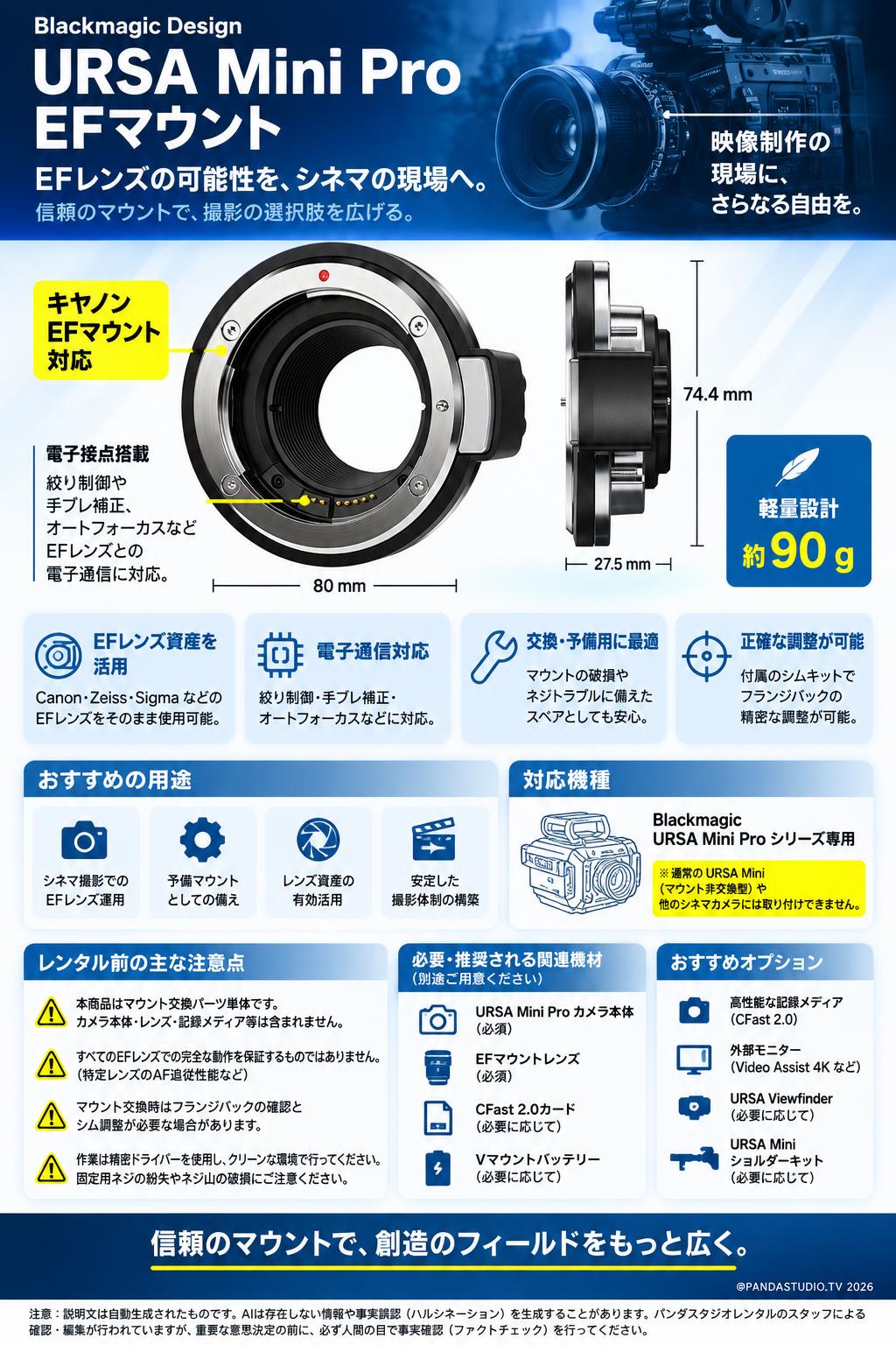 Blackmagic Design URSA Mini Pro EF Mount 概要