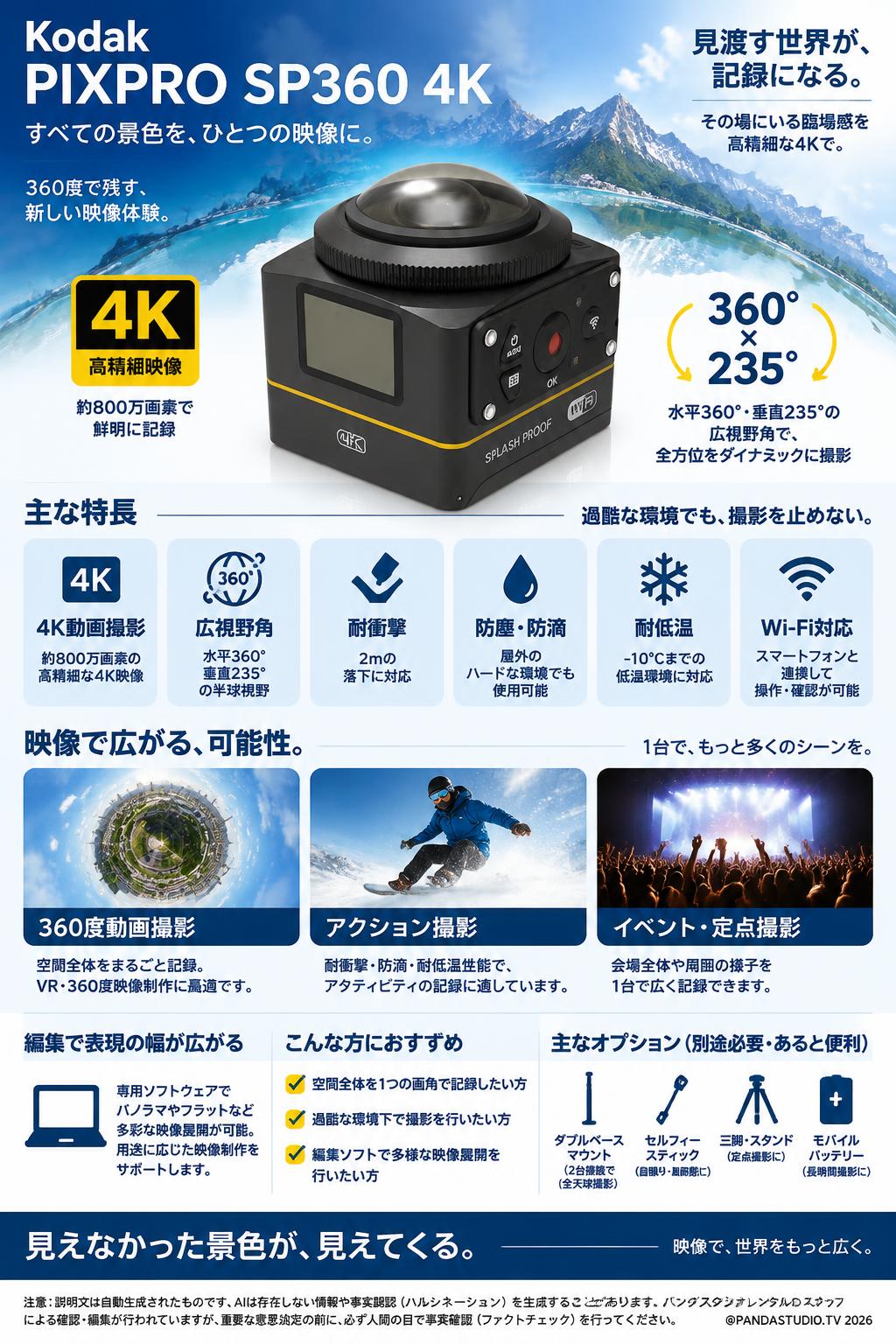 Kodak PIXPRO SP360 4K 概要