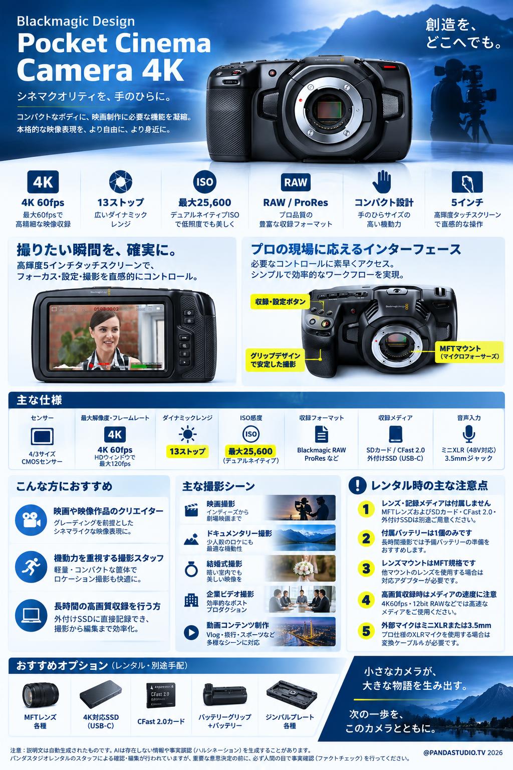 Blackmagic  Design Pocket Cinema Camera 4K 概要