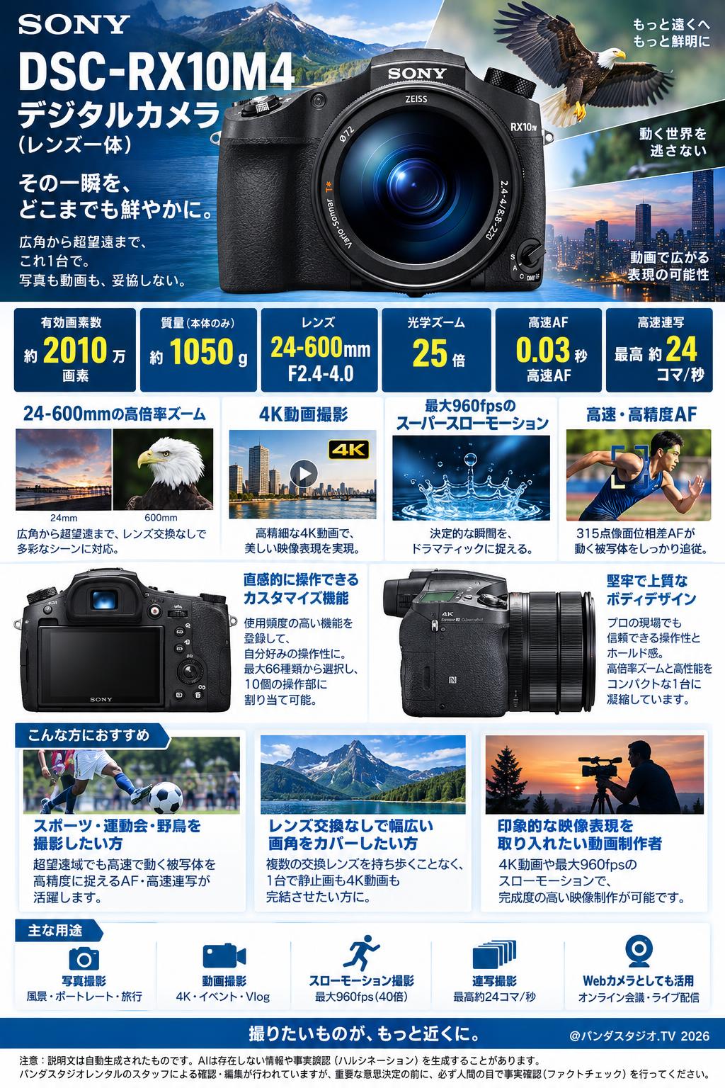 SONY DSC-RX10M4 デジタルカメラ（レンズ一体） 概要