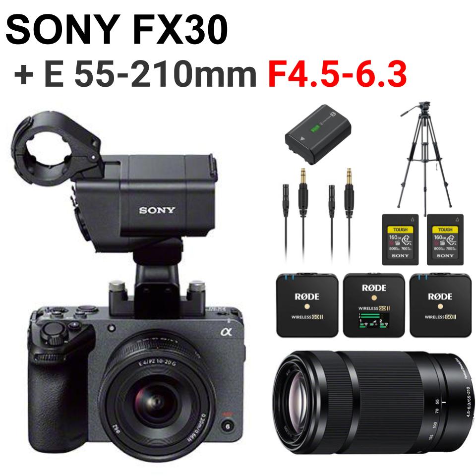 SONY FX30 / E 55-210mm F4.5-6.3 / TH-X / NP-FZ100 / CFexpress Type Aメモリーカード 160GB×2 / RODE Wireless GO II ＋ ラベリアマイク Lavalier GO バンドルセット