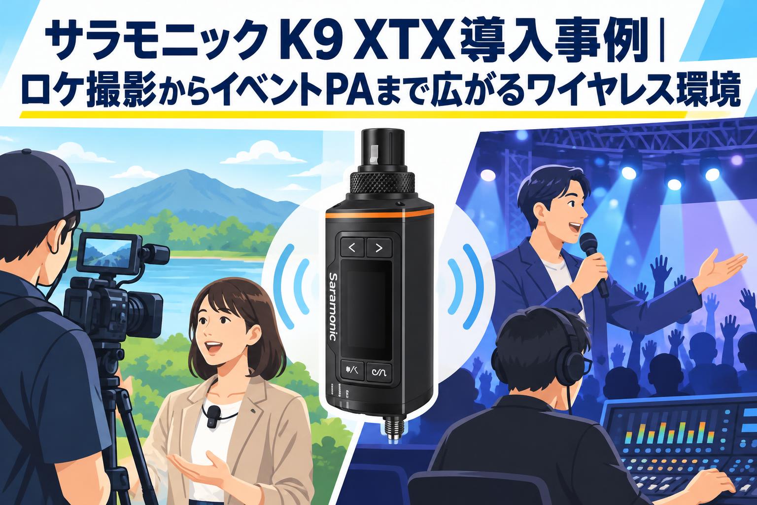 サラモニック K9 XTX導入事例｜ロケ撮影からイベントPAまで広がるワイヤレス環境