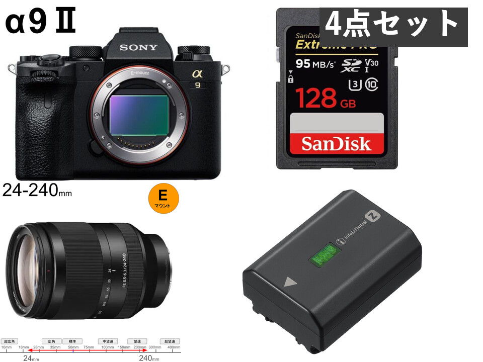 SONY α9 II ILCE-9M2 / FE 24-240mm / NP-FZ100 / SDXCカード セット