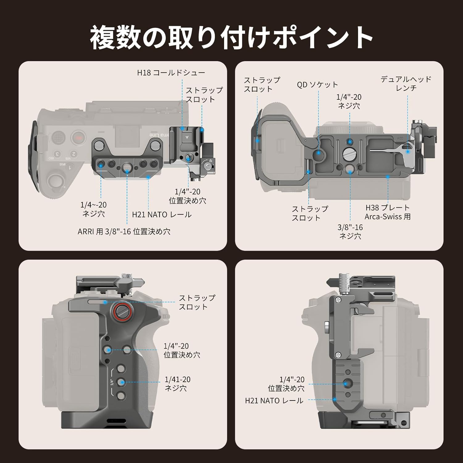 SmallRig HawkLock クイックリリース アドバンス ケージ キット Sony