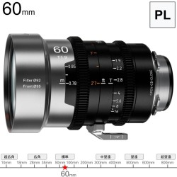 SIRUI IronStar シリーズ 60mm T1.9 1.5xアナモルフィック フルフレームシネレンズ PLマウント （交換可能なEFマウント付属） ニュートラル