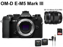 OLYMPUS OM-D E-M5 Mark III ミラーレス一眼カメラ 【M.ZUIKO DIGITAL ED 12-40mm F2.8 PRO】【RODE Wireless GO】【SanDisk 128GB】セット