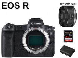 Canon EOS Rミラーレス一眼カメラ+RF16mm F2.8 STMキヤノンRFマウント+SDXCカード+バッテリーパックLP-E6N 純正セット