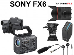 SONY FX6 / AF 24mm F1.8 FE / Sachtler Ace L GS CF 三脚 / ECM-XM1 / イヤホン有線 3.5mm / BP-U100 セット