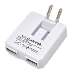 小型 薄型 軽量 USB-ACアダプター USB2ポート 1A出力_image