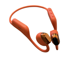 MusicCamワイヤレスイヤホン×カメラ×AI IPX8・水深20M防水 / AI翻訳＆道案内 / 急速充電 / 2K解像度・6軸手ぶれ補正 イヤホン オレンジ色