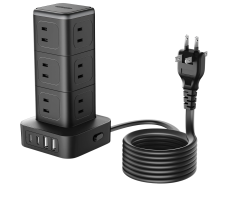 NTONPOWER コンセント USB付き 12個AC口 2USB-Aと2USB-Cポートブラック