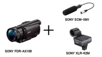 SONY FDR-AX100 (4K ハンディーカム) ＋ マイクセット（XLR-K2M ECM-XM1 付）