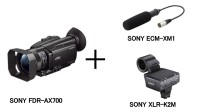 SONY  FDR-AX700  (4K ハンディーカム) ＋ マイクセット（XLR-A2M ECM-XM1 付）