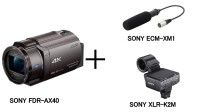SONY FDR-AX40 （デジタル４K ハンディーカム） ＋ マイクセット（XLR-K2M ECM-XM1 付）