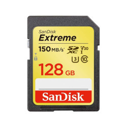 【フルサイズミラーレス用メモリー 1台に1枚無料レンタル】Sandisk 128GB UHS-I Class10 V30 Extreme 150MB/s SDXCカード