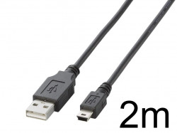USB A オス to USB mini B オス 2m