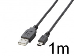 USB A オス to USB mini B オス 1m