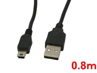 USB A to mini Bケーブル(0.8m)