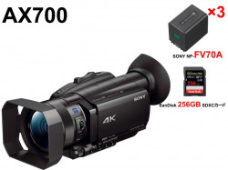SONY FDR-AX700 / SONY NP-FV70A×3 / SanDisk 256GB SDXCカードセット