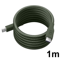 CIO スパイラルケーブル 1m CtoC (Type-C/USB-C) 急速充電  240W データ転送 480Mbps (モスグリーン)