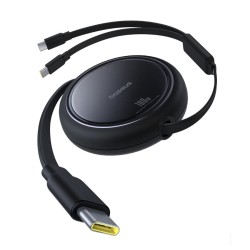 Baseus Free2Pull 巻き取り式デュアルスプリッターUSB-C to C+Cケーブル 100W 1m