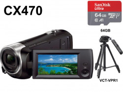 SONY HDR-CX470 黒 / VCT-VPR1 / 64GB microSDHCカード セット