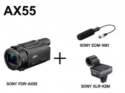 SONY FDR-AX55 （デジタル４K ハンディーカム） ＋ マイクセット（XLR-A2M・ECM-XM1 付）