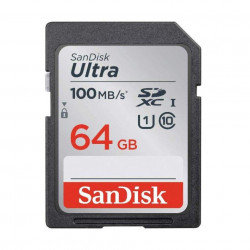 【ハンディーHDビデオカメラ用メモリー1台に1枚 全額ポイントバック】Sandisk 64GB UHS-I Class10 Ultra 100MB/s SDXCカード