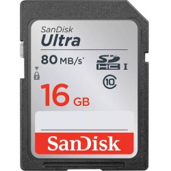 Sandisk 16GB UHS-I Class10 Ultra 80MB/s SDHCカード