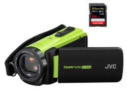 【修学旅行のレンタルに最適 】JVC teamnote CAM GY-TC100 ビデオカメラ 防水 抗菌対応　64GBメモリーセット