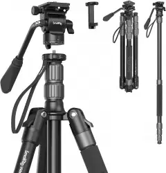 SmallRig CT180 ビデオ三脚 一眼レフ 三脚 コンパクト アルミ 360° 193cm