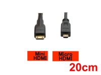 HDMI Mini to HDMI Micro ケーブル(20cm)
