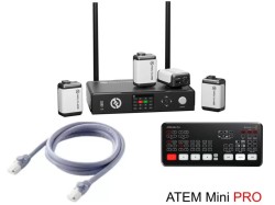 Hollyland ワイヤレスタリーシステム -4 Lights・ATEM Mini Pro・LANケーブル 5m セット