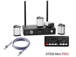 Hollyland ワイヤレスタリーシステム -4 Lights・ATEM Mini Pro・LANケーブル 5mセット