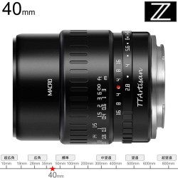TTArtisan 40mm F2.8 MACRO C Zマウント ブラック