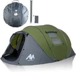 Ayamaya ポップアップテント フルクローズ 防水 耐水圧3000mm 簡単組立 キャンプ用テント 定員最大 4〜6人用