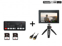 Blackmagic Design ATEM Mini （USB A-C ケーブル付属） + Blackmagic Video Assist 4K（7インチモニター + 録画機能）