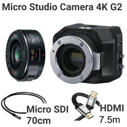 Blackmagic Design Micro Studio Camera 4K G2 ＋電動ズームレンズ 14-42mm MicroSDI 70cm ＋ HDMI 7.5m（コントロール信号用）_image